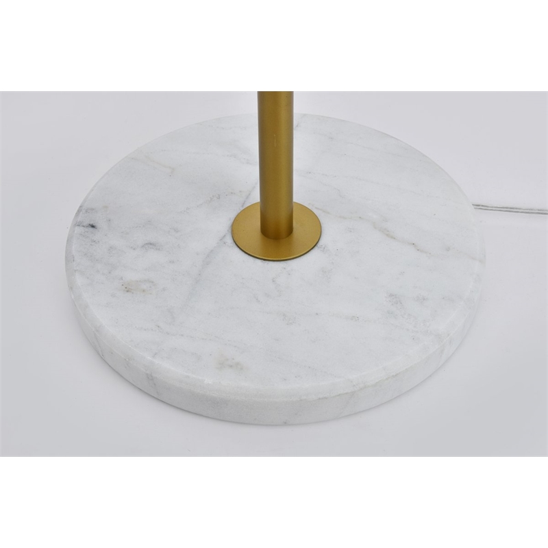 Living District Eclipse 3-Light Metal & Glass Floor Lamp in Brass/Clear