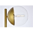 Living District Eclipse 3-Light Metal & Glass Floor Lamp in Brass/Clear