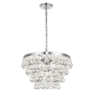 Living District Kora 5-Light Contemporary Metal Pendant in Chrome