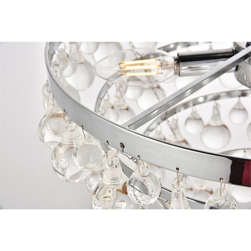 Living District Kora 5-Light Contemporary Metal Pendant in Chrome