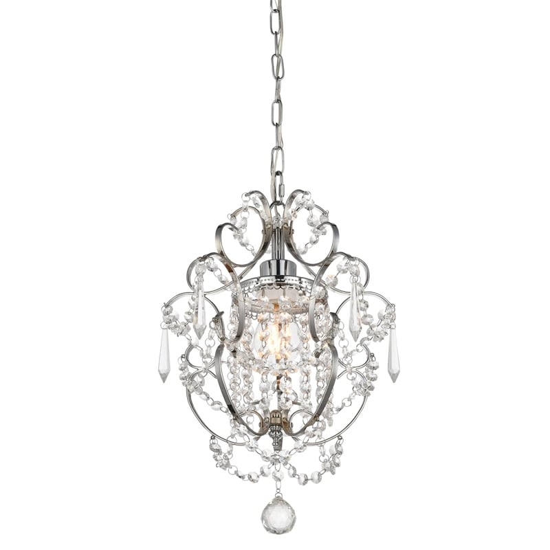 Living District Kirin 1-Light Transitional Metal Pendant in Chrome