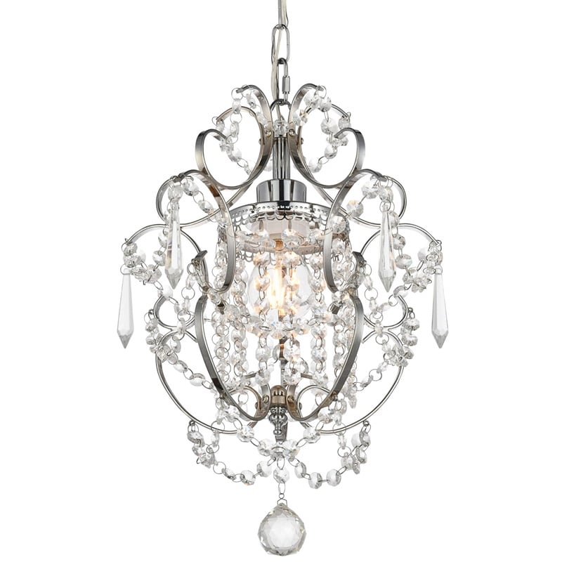 Living District Kirin 1-Light Transitional Metal Pendant in Chrome
