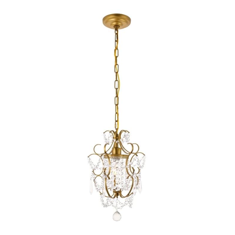 Living District Kirin 1-Light Transitional Metal Pendant in Chrome
