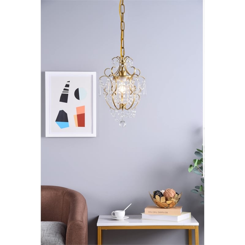 Living District Kirin 1-Light Transitional Metal Pendant in Chrome