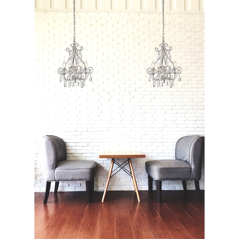 Living District Kato 4-Light Transitional Metal Pendant in Chrome