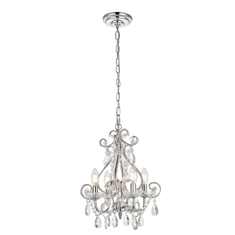 Living District Kato 4-Light Transitional Metal Pendant in Chrome