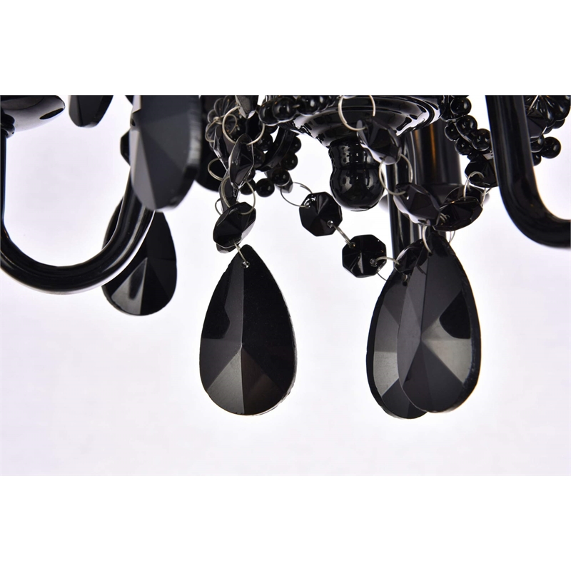 Living District Karter 3-Light Transitional Metal Pendant in Polished Black