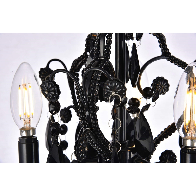 Living District Karter 3-Light Transitional Metal Pendant in Polished Black