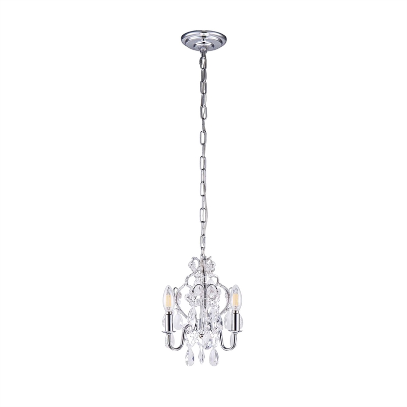 Living District Karter 3-Light Transitional Metal Pendant in Chrome