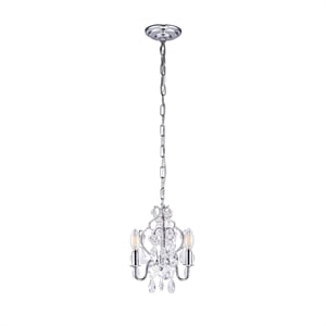 Living District Karter 3-Light Transitional Metal Pendant in Chrome