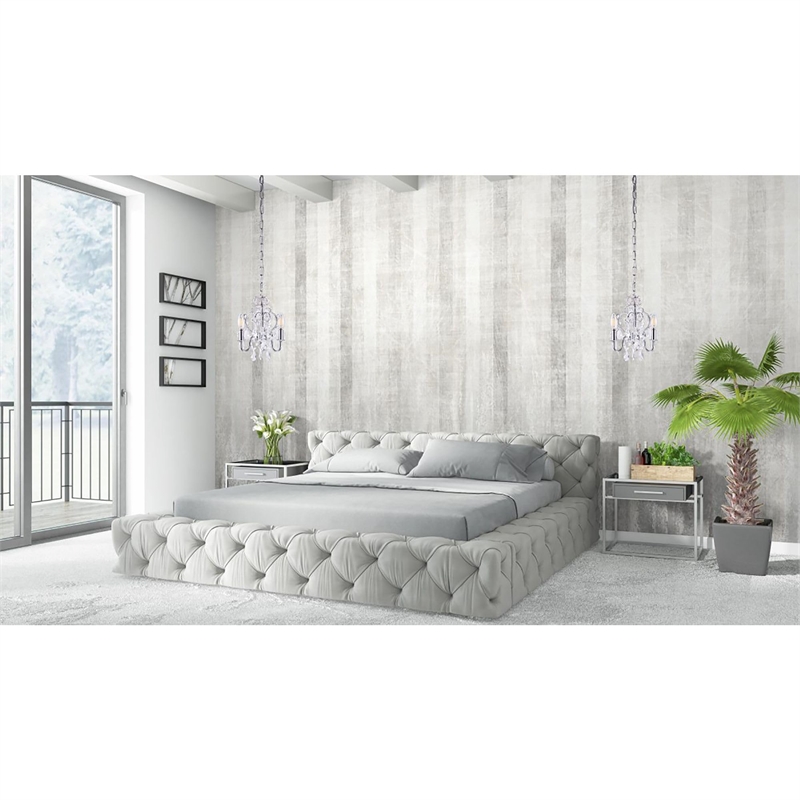 Living District Karter 3-Light Transitional Metal Pendant in Chrome