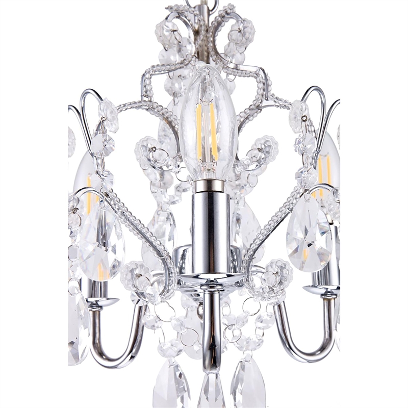 Living District Karter 3-Light Transitional Metal Pendant in Chrome