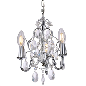 Living District Kaede 3-Light Transitional Metal Pendant in Chrome