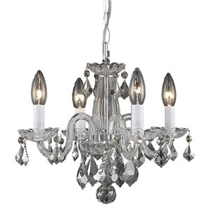 Living District Azalea 4-Light Transitional Metal Pendant in Chrome