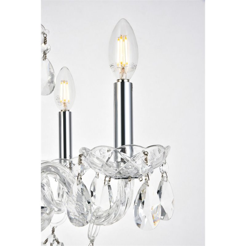 Living District Elle 4-Light Transitional Metal Pendant in Chrome