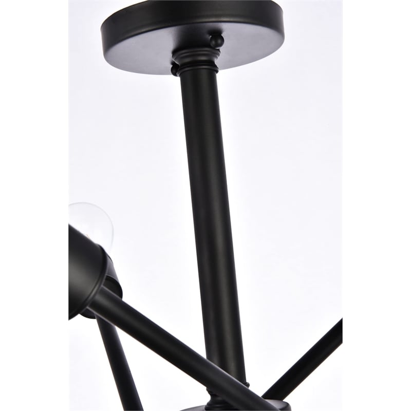 Living District Axel 6-Light Transitional Metal Flush Mount in Black and Brass