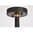 Living District Axel 6-Light Transitional Metal Flush Mount in Black and Brass