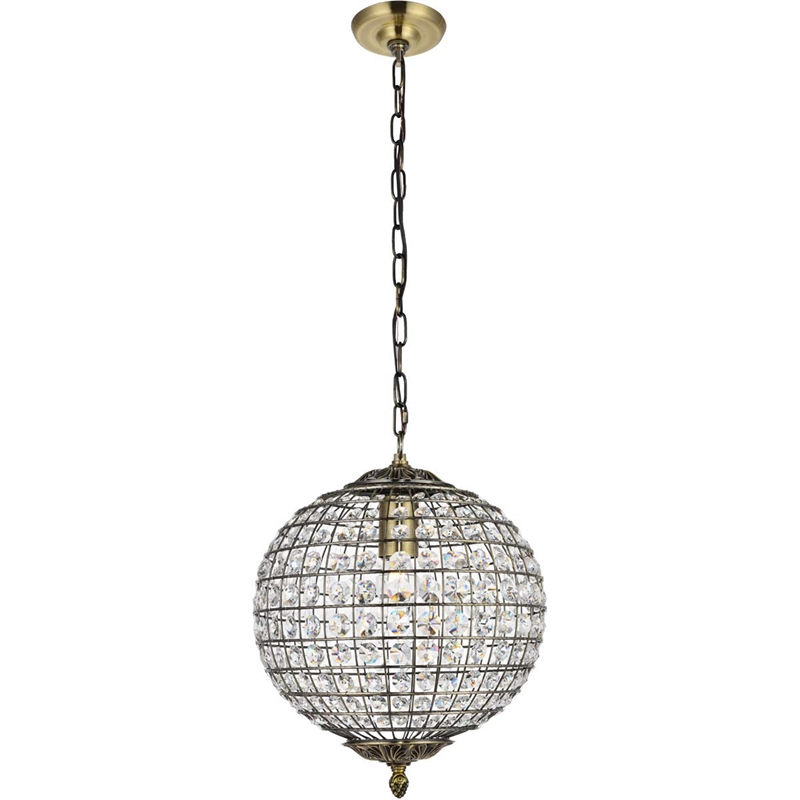 Living District Earlene 1-Light Transitional Metal Pendant in Antique Bronze