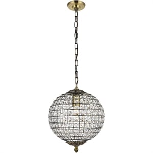 Living District Earlene 1-Light Transitional Metal Pendant in Antique Bronze
