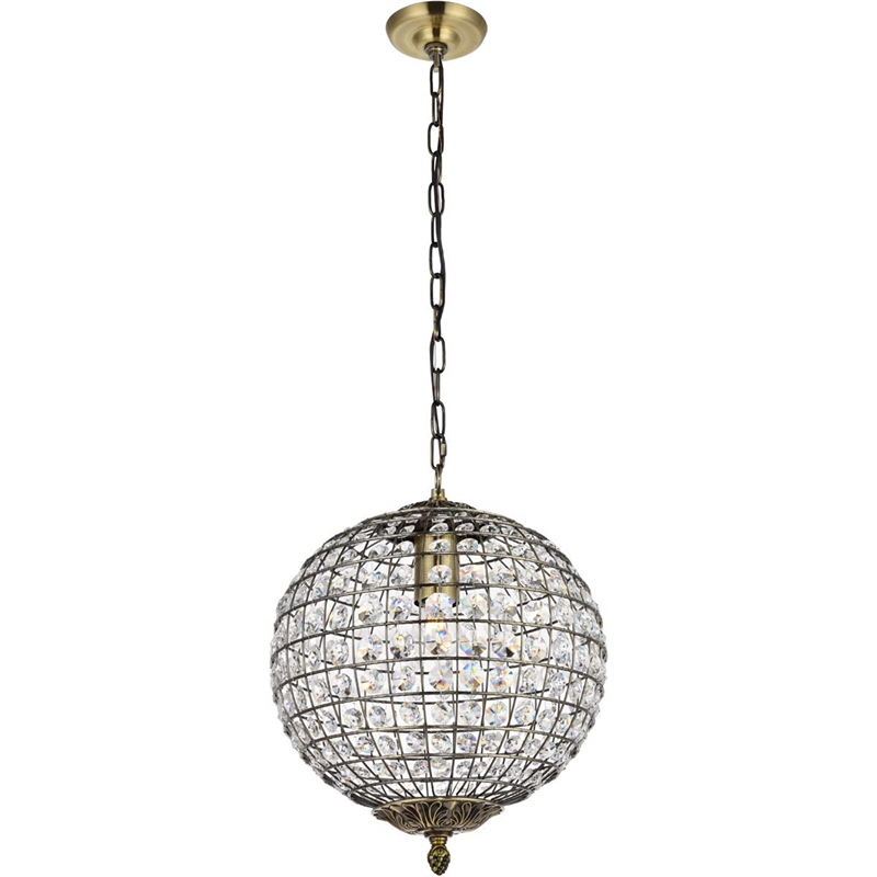 Living District Earlene 1-Light Transitional Metal Pendant in Antique Bronze