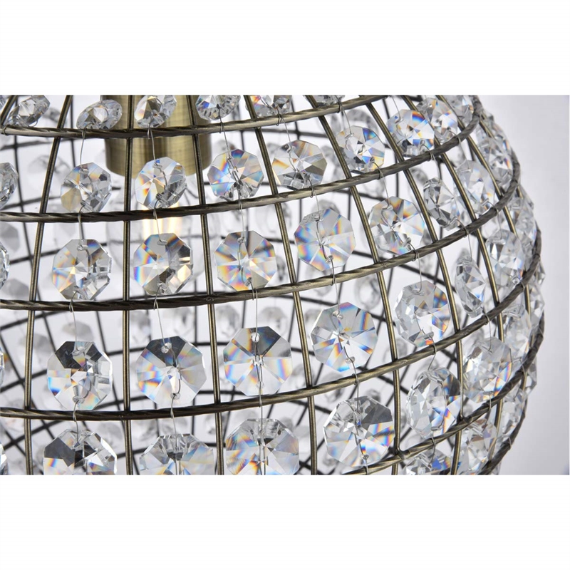 Living District Earlene 1-Light Transitional Metal Pendant in Antique Bronze