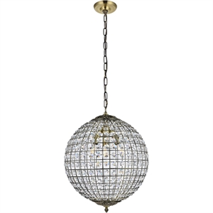 Living District Earlene 3-Light Transitional Metal Pendant in Antique Bronze