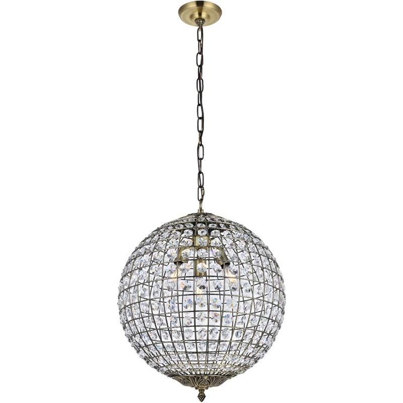 Living District Earlene 3-Light Transitional Metal Pendant in Antique Bronze