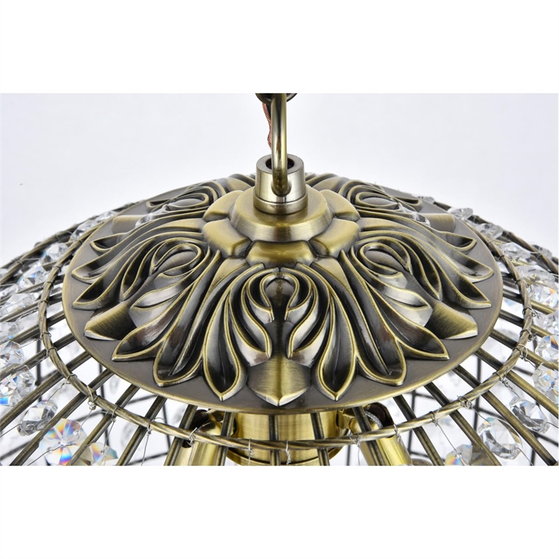 Living District Earlene 3-Light Transitional Metal Pendant in Antique Bronze