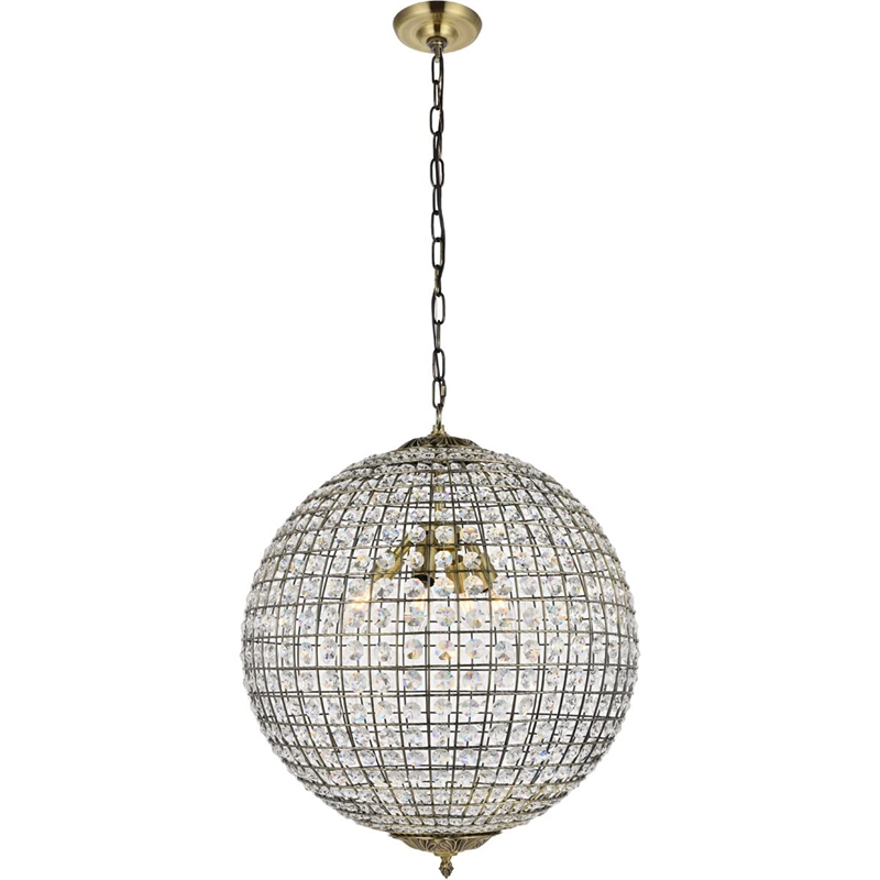 Living District Earlene 4-Light Transitional Metal Pendant in Antique Bronze