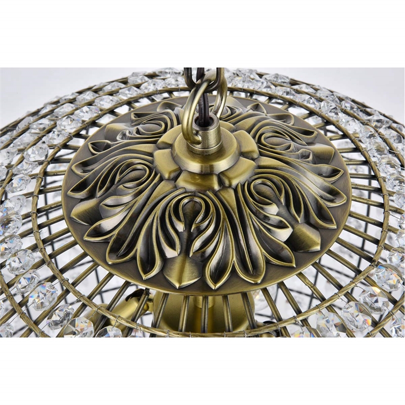 Living District Earlene 4-Light Transitional Metal Pendant in Antique Bronze