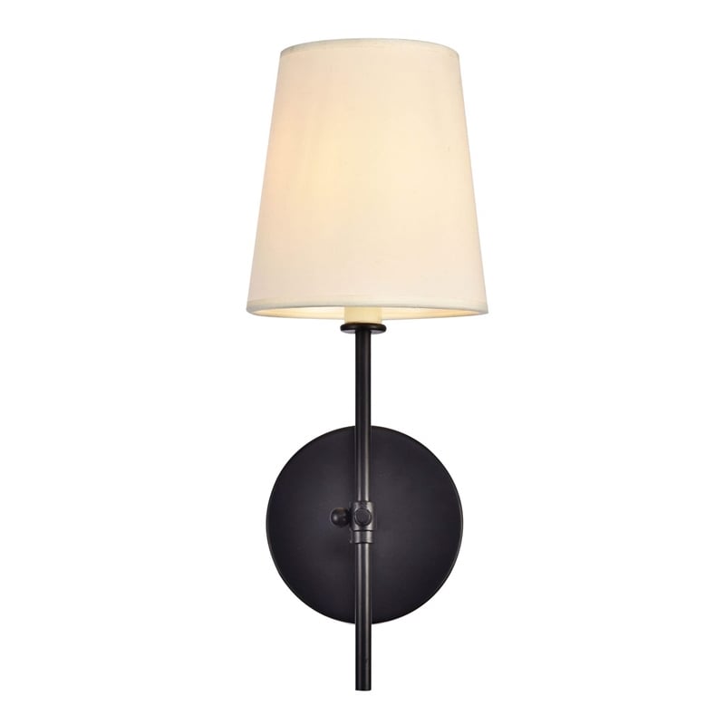 Living District Mel 1-Light Traditional Metal Wall Sconce in Black