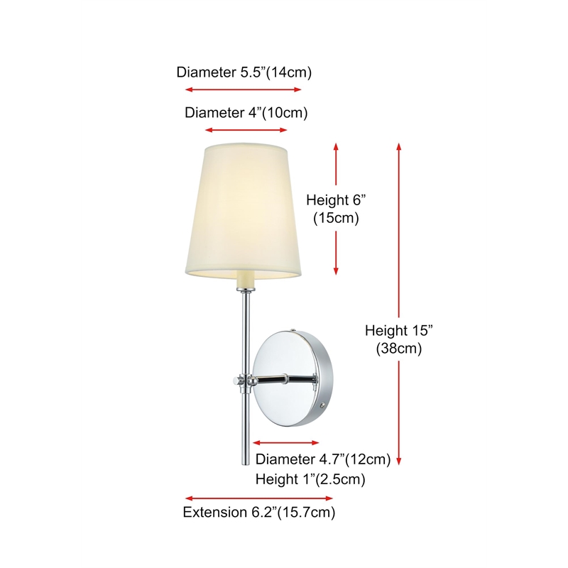 Living District Mel 1-Light Traditional Metal Wall Sconce in Black