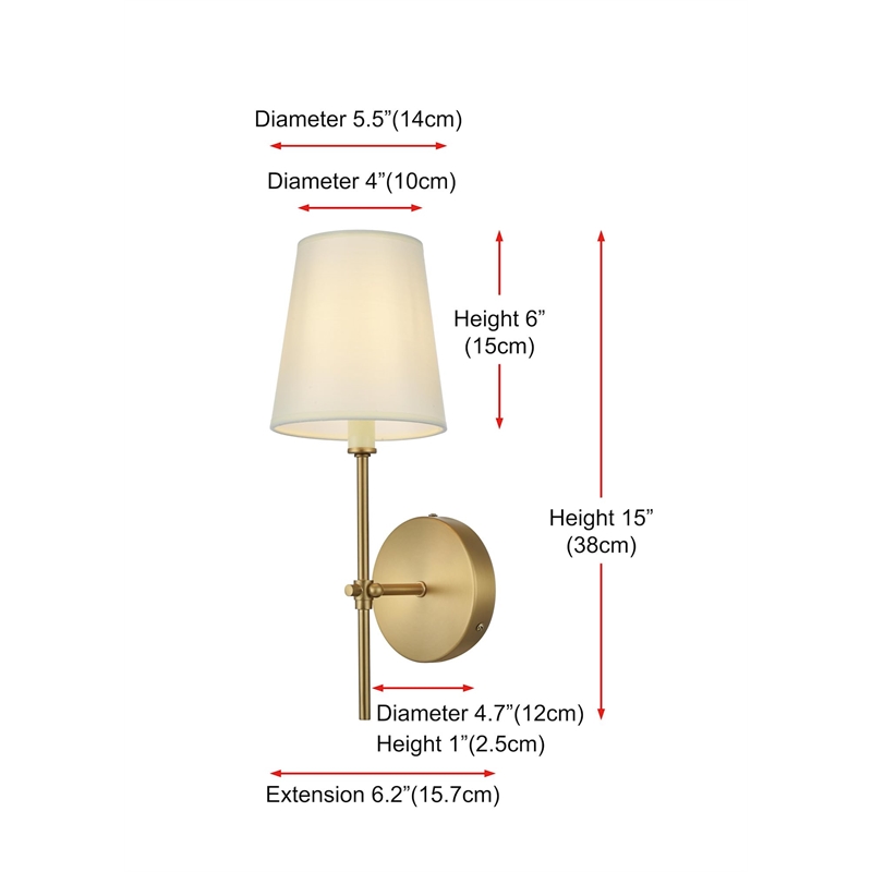 Living District Mel 1-Light Traditional Metal Wall Sconce in Black