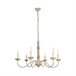 Living District Merritt 6-Light Transitional Metal Chandelier in Weathered Dove