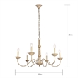 Living District Merritt 6-Light Transitional Metal Chandelier in Weathered Dove