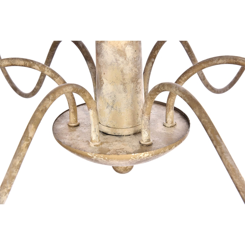 Living District Merritt 6-Light Transitional Metal Chandelier in Weathered Dove