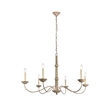 Living District Merritt 6-Light Transitional Metal Chandelier in Weathered Dove