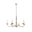 Living District Merritt 6-Light Transitional Metal Chandelier in Weathered Dove
