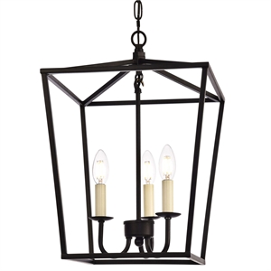 Living District Maddox 3-Light Transitional Metal Pendant in Black