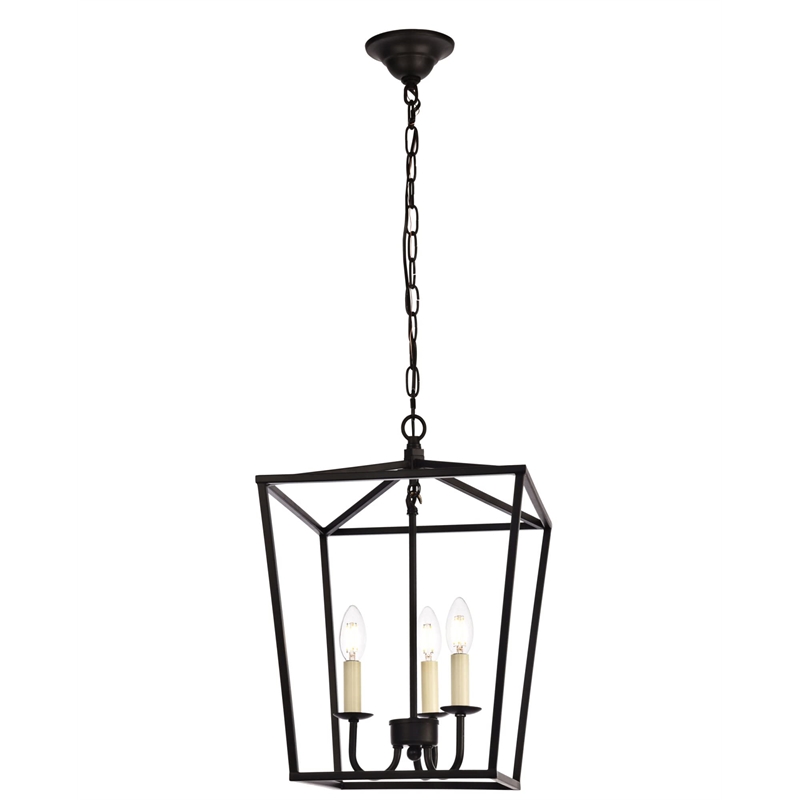 Living District Maddox 3-Light Transitional Metal Pendant in Black