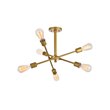Living District Axel 6-Light Metal Flush Mount in Brass/Clear