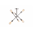 Living District Axel 6-Light Metal Flush Mount in Polished Nickel