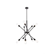 Living District Axel 10-Light Transitional Metal Chandelier in Black and Brass