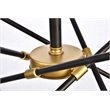 Living District Axel 10-Light Transitional Metal Chandelier in Black and Brass