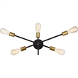 Living District Axel 5-Light Transitional Metal Wall Sconce in Black and Brass