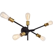 Living District Axel 5-Light Transitional Metal Wall Sconce in Black and Brass