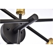 Living District Axel 5-Light Transitional Metal Wall Sconce in Black and Brass