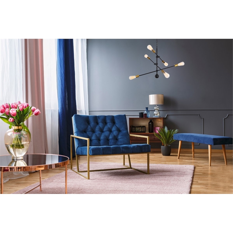 Living District Axel 6-Light Metal Pendant in Black/Brass Finish