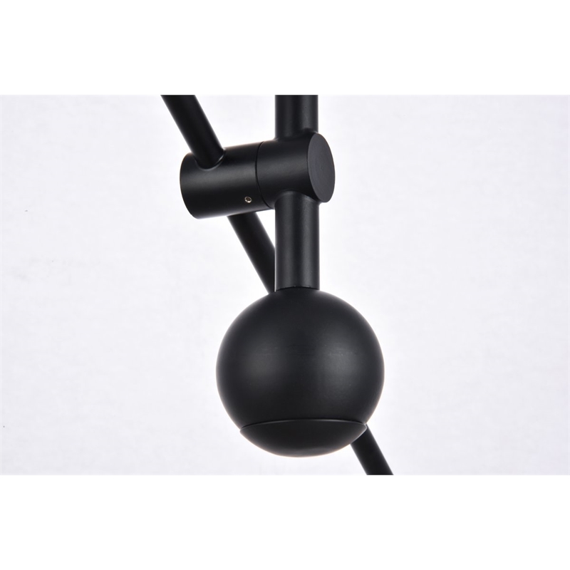 Living District Axel 6-Light Metal Pendant in Black/Brass Finish