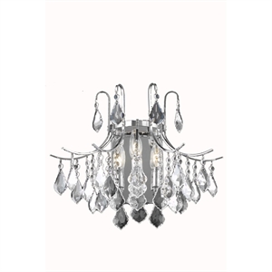 Living District Amelia 3-Light Transitional Metal Wall Sconce in Chrome